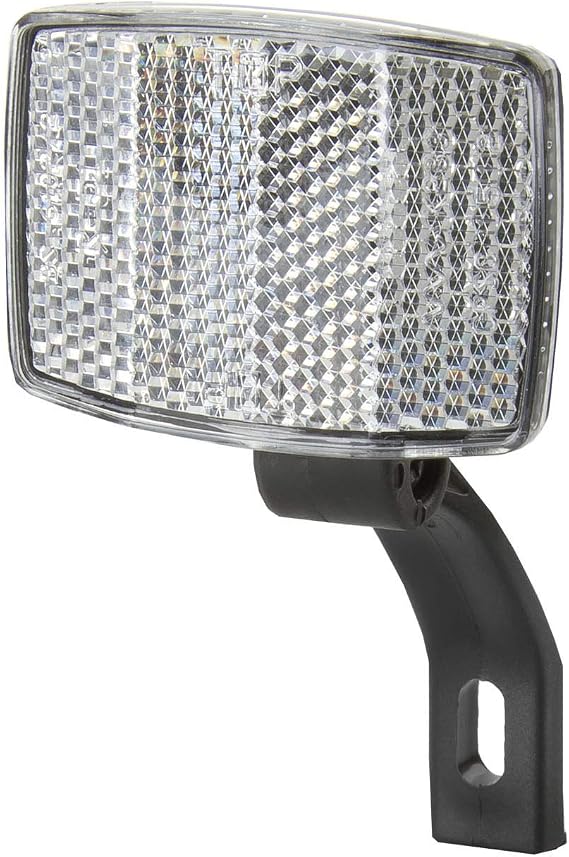 cyclingcolors Bicycle Reflector White Front Road Bike MTB Front Spotlight with Plastic Holder