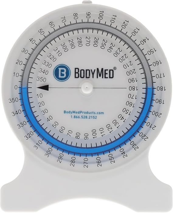 BodyMed Professional Inclinometer for Physical Therapy & Rehabilitation, Easy to Read, Test Range of Motion, Professional Rehab Tool
