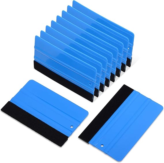 Ehdis 10 Piece Squeegee Set 5 Inches Card Felt Squeegee for Professional Foiling of Windows Vinyl Wrapping Tool Colour Film Soft Squeegee Car Window Tint Set