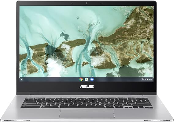 ASUS CX1400CNA-AS44FV Chromebook CX1, 14" Full HD NanoEdge Display, Intel Celeron N3350 Processor, 64GB eMMC, 4GB RAM, Chrome OS, Transparent Silver, CX1400CNA-AS44FV
