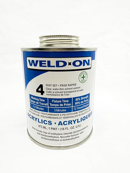 Weld-On #4 Acrylic Cement, Low-VOC Non-Chlorinated Formula, Quart (6)