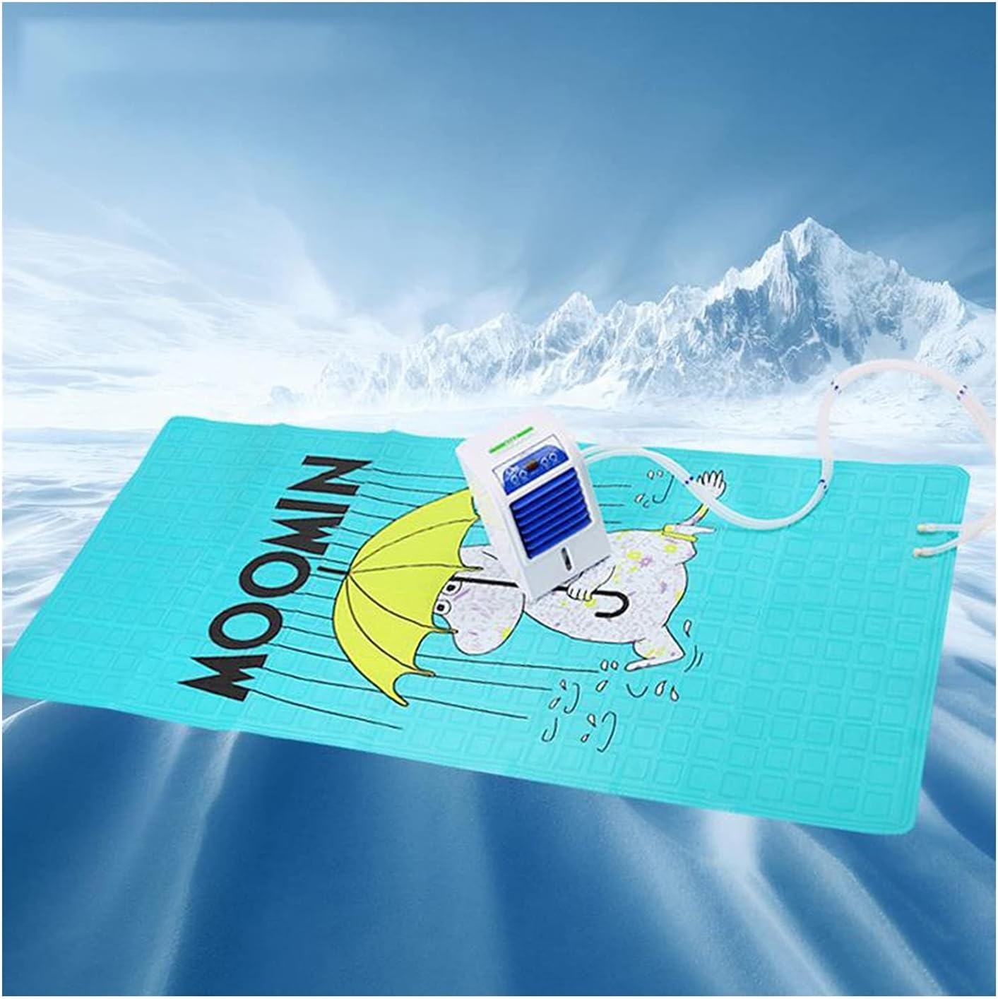 Cooling Fan Touch Cooling Bed Pad Cooling Air Fan Sleeping Mat, Air Conditioning Water Cooling Mattress, Mattress Cooling System, Blue