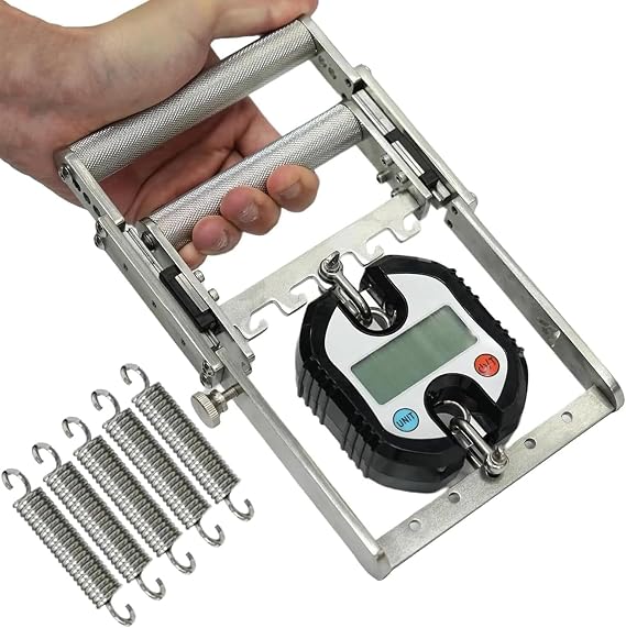 Hand Grip Strengthener, Hand Dynamometer with 5 Springs, 4-speed Adjustment No-Slip Handle, Maximum Load 330Lbs/150kg, 304 Stainless Steel, for Muscle Building and Home Gym