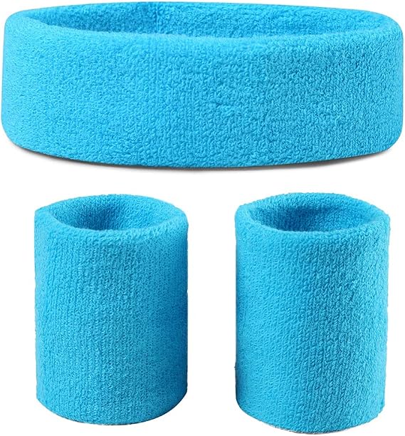 Sweatbands (Headband/Wristband Set) for Working Out,80's Costume Party