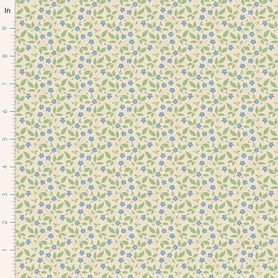 Quality Sewing Fabric Tilda Sunday Brunch Tipsy Cream Blue Blender 1/2 Yard Size: 18" x 44"