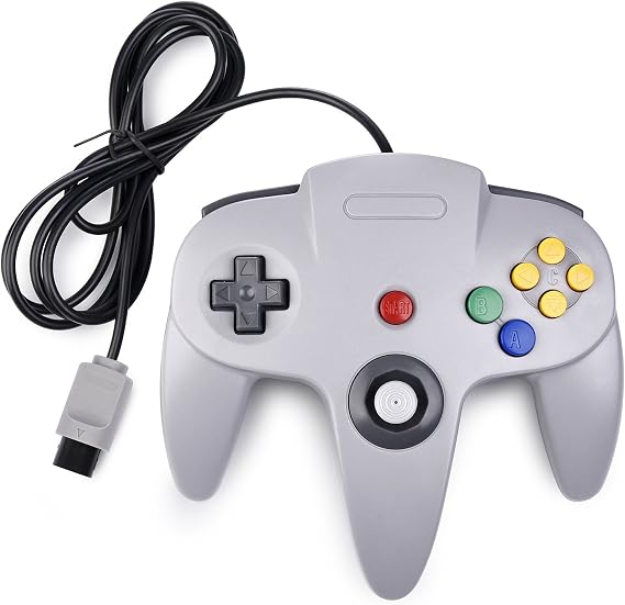 KIWITATA Classic N64 Controller, N64 Wired Remote Joystick Gamepad Controller Compatible with Retro N64 System Video Console Gray