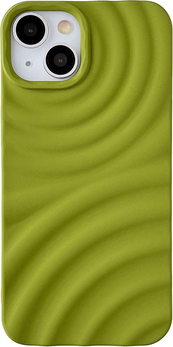 Caseative for iPhone 14 Pro Case,Water Ripple Wave Meteorite Bubble Plating Phone Case (Green,14 Pro)