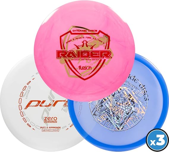 Dynamic Discs Disc Golf Set, 3-Pack, Putter, Mid-Range, Driver