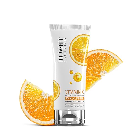 DR.RASHEL VITAMIN C FACIAL CLEANSER GENTLE FACE WASH FOR BRIGHTEN AND EVEN SKIN TONE, CONTAINS HYALURONIC TAHT CLEANSE DIRT AND MAKEUP - 80ml / 2.70 Fl Oz