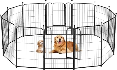 Dog Playpen 32 Inch Ideal Dog Fence for Small and Medium Dogs Indoor & Outdoor Bliss, Perfect Dog Pen for Camping, Yard, RV, Garden Fence, Black Black, 32in, 12