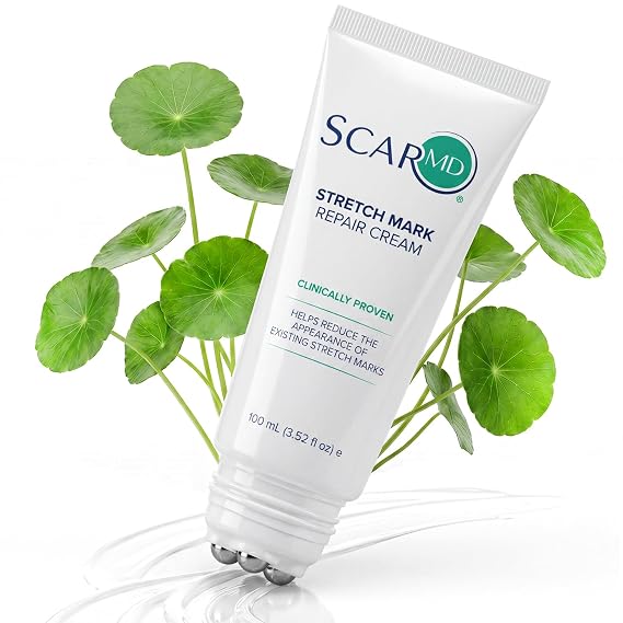 ScarMD Stretch Mark Cream for Pregnancy with Centella Asiatica (40% TECA)