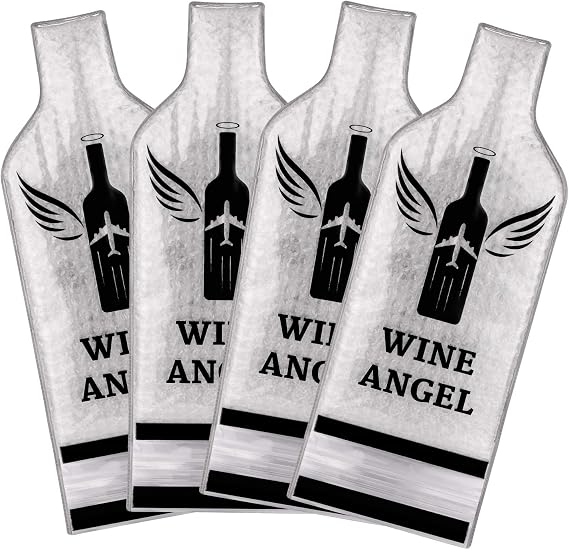 [UPGRADED PROTECTION] 4 Set (8 pcs) Reusable Wine Bags for Travel, Wine Travel Protector, Bottle Travel Sleeve Case For Airplane, Car, Cruise, TRIPLE Protection Luggage Leak-Proof Safety Impact Resist