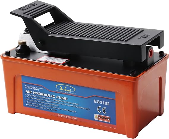BESTOOL 10,000 PSI Air Hydraulic Pump, 1/2 Gal Reservoir, Foot-Operated
