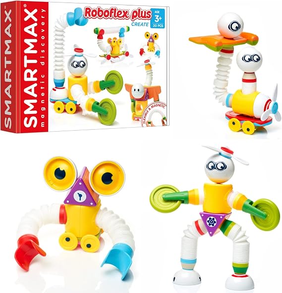 SmartMax Roboflex Plus Magnetic STEM Building Set with Flexible Bars for Creative Robot and Engineering Play for Ages 3+