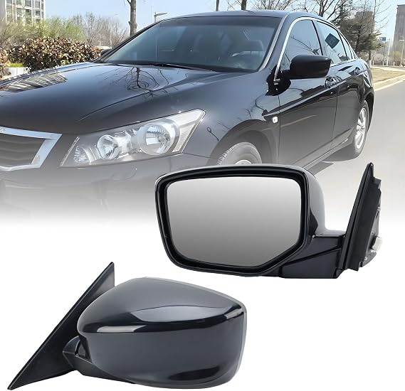 Left Driver Side Mirror Compatible with Honda Accord 2008 2009 2010 2011 2012 Power Manual Folding Non-Heated Door View Mirrors 3 Pins