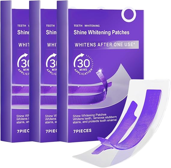 Teeth Whitening Strips,Whitening Strips,Purple Tooth Whitening,Gentle Care Teeth Whitening Kit for Sensitive Teeth Stain Removal,30 Mins Fast Results Tooth Whitening Strip Solution (3PCS)
