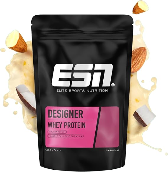 ESN Designer Whey Protein Powder, Almond Coconut, 1000 g, 2.2 lbs,
