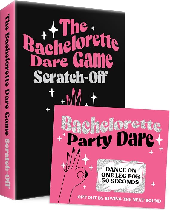 The Bachelorette Dare Game - Bachelorette Party Game - 25 Scratch Off Bachelorette Dare Cards - Funny Bachelorette Party Games - Ultimate Bach Party Games - Bachelorette Scavenger Hunt Girls Night Out