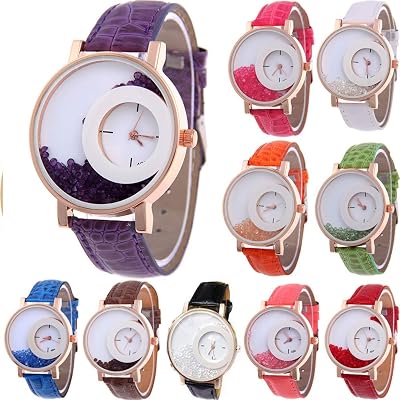 10 Pack Wholesales Womens Leather Watch Quicksand Bracelet Ladies Dress