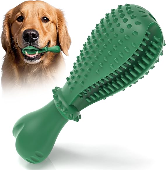 BEAH Chew Toys for Dog, Rubber Durable Dog Toys for Aggressive Chewers, Interative Indestructible Toy,Teeth Clean Chew Toys for Medium Large Breed (Forest Green)