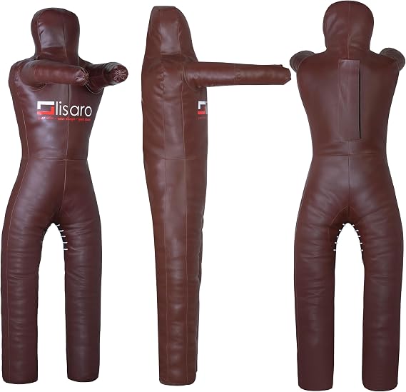 Lisaro Judo Grappling Dummy Size 130/145/160/170 cm Box Dummies Brown Unfilled Standing Dummy