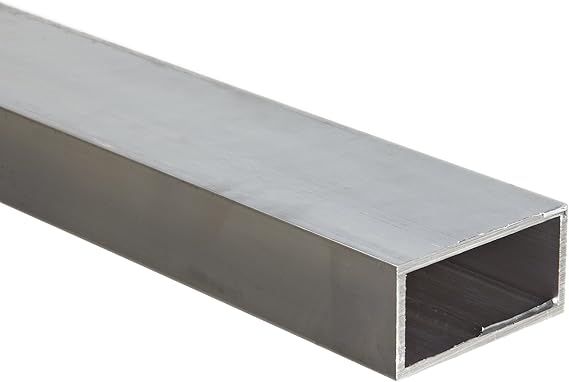 6063 Aluminum Rectangular Tubing, T52 Temper, ASTM B221, 3/4" x 1-1/2", 0.125" Wall, 24" Length, OnlineMetals