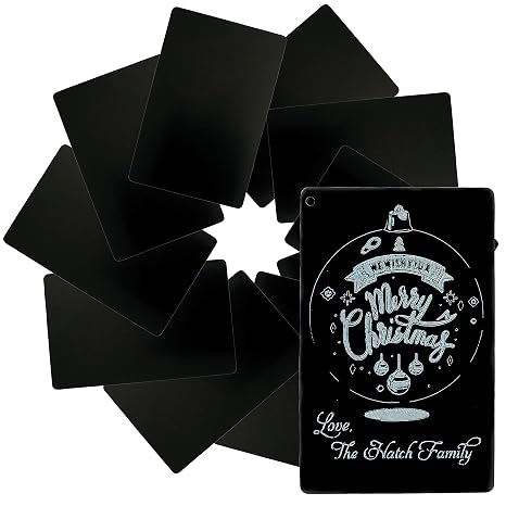 Metal Engraving Blanks for Etching w/Silhouette Cameo 4 Pro Plus, Brother Scan and Cut, Maker, Explore Air 2 or Laser Engraving Blanks - Anodized Aluminum Sheet Metal & Plates for Crafting- 10 Pack