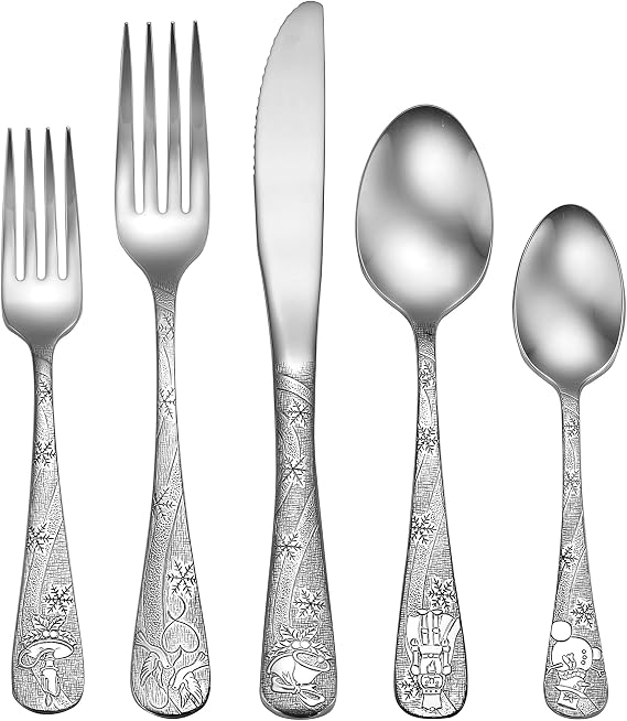 Liberty Tabletop Holidays 45 Piece Flatware Set Service for 8 with Serving Set Included 18/10 Stainless Steel Made in USA