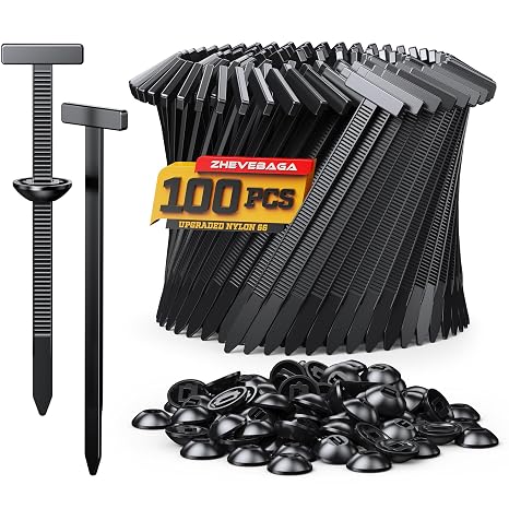 Nylon Universal Cable Tie Buckle, 100PCS Upgrade Snap-Fit Nylon Fastening Clip for Car Repairs, Automotive Zipper Clips, Zip Tie Rivet Car Accessories for Bumper Retainer Fender Liner Fastener