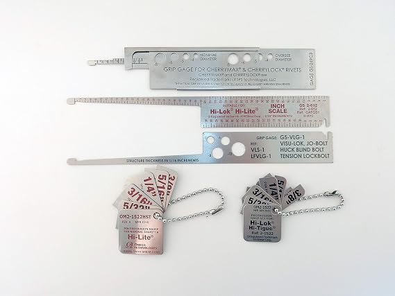 GS-HVC 5 Piece Gauge Set for Hi-Lok, Hi-Lite, Cherrylock, Cherrymax, Visu-Lok