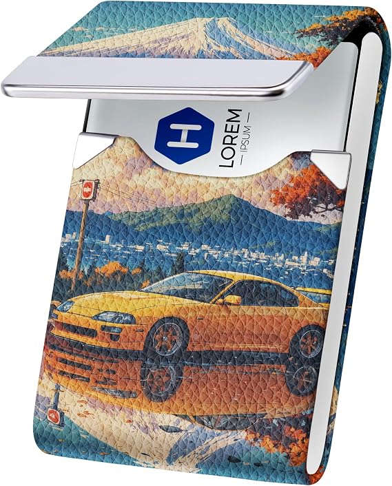 Espera Business Card Holder, Metal RFID Blocking Credit Card Case, Slim PU Leather Name Cards Holder with Magnetic Closure for Pocket(Golden Ride)