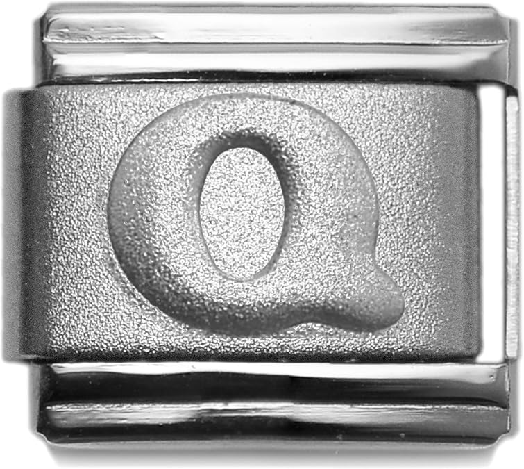 Dolceoro Alphabet Letter Initial 9mm Italian Modular Charm Link Satin Steel