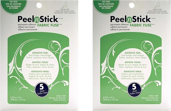 iCraft PeelnStick Fabric Fuse Sheets, 4.25 Inches x 5 Inches, 4-1/4"X5 5/Pkg (2)