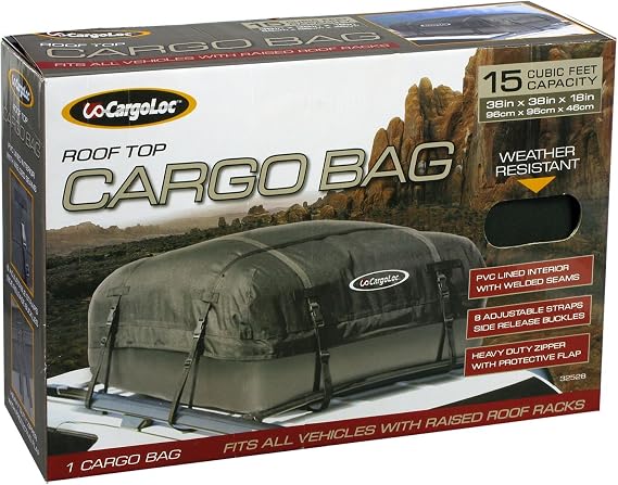 CargoLoc 32528 15-Cubic/Feet Black Roof Top Water Resistant Cargo Bag