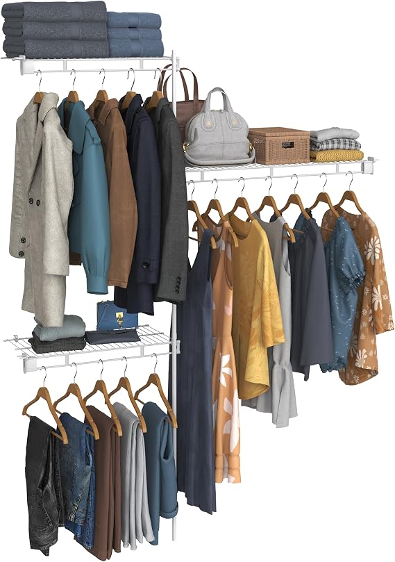 ClosetMaid Closet Organiser Kit - for closets up to 1.52metre 5feet wide - White
