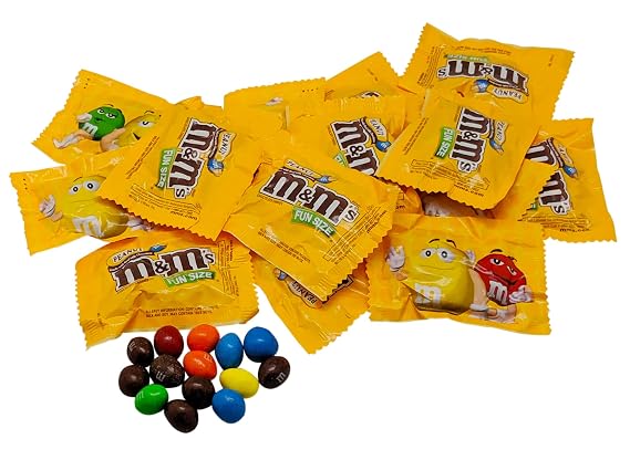 Milk Chocolate Peanut M&Ms Fun Sized Individual Bags - 3LB Resealable Stand Up Bag (approx. 70 pieces) - Bulk Milk Chocolate Bulk Filler Candies - Candy for Parties and Holidays