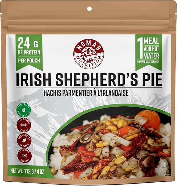 Nomad Nutrition Irish Shepherds Pie | High Energy, All Natural Ingredients | Gluten, Dairy & Palm Oil Free | Just Add Boiling Hot Water