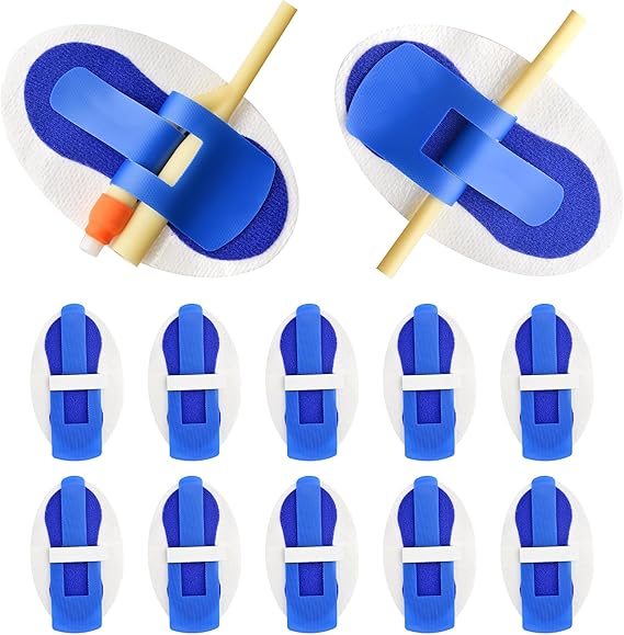 10Pcs Foley Catheter Stabilization Device, Urinary Leg Bag Catheter Tube Holder, Catheter Supplies for Single/Double/Feeding Tube, Adhesive Catheter