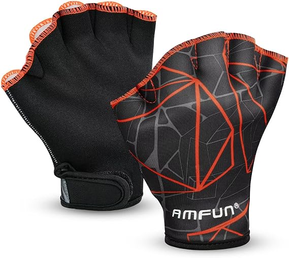 Swim Paddles for Hand, Swimming Training Hand Paddles with Adjustable Straps, Swim Diving Training Hand Paddle for Men Women Children
