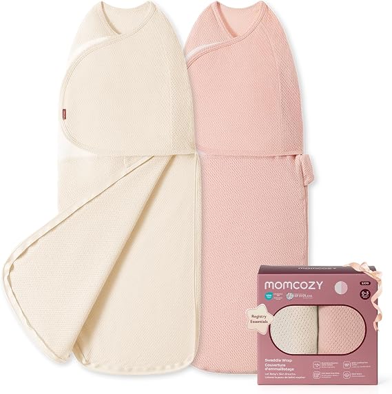 Momcozy Airflow Baby Swaddle, 100% Cotton Light & Breathable, 0-3Months