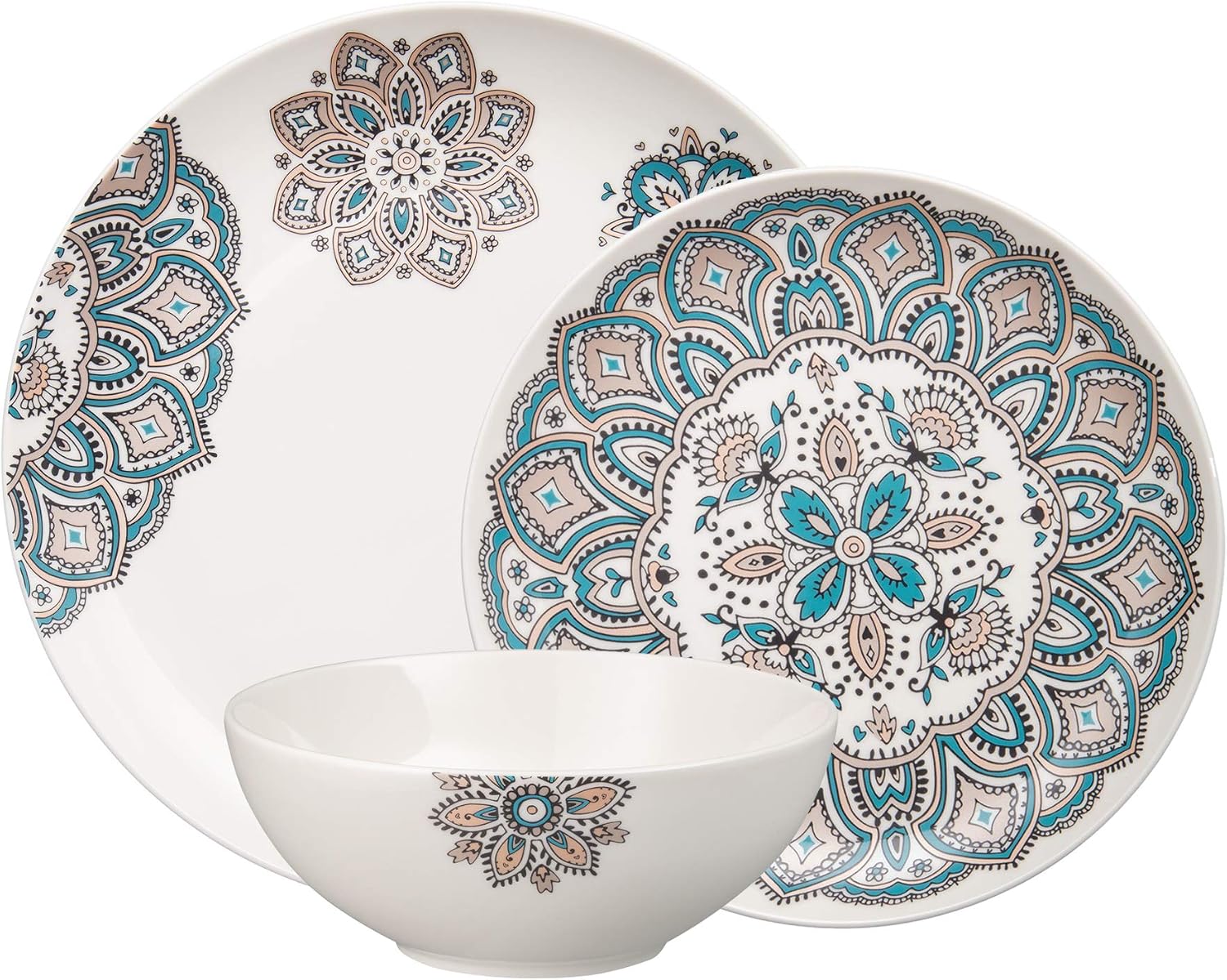 Denby Monsoon Mandala 12 Piece Tableware Set