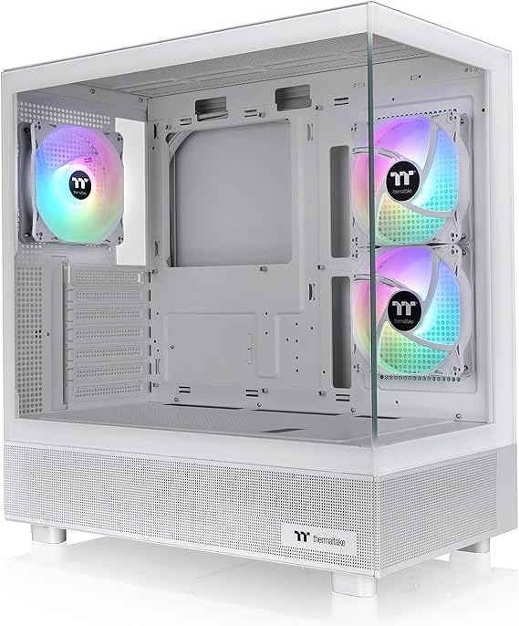 Thermaltake View 270 Plus TG ARGB Snow Mid Tower E-ATX Case; 3x120mm ARGB Fans Included; Support Up to 360mm Radiator; Front & Side Dual Tempered Glass Panel; CA-1Y7-00M6WN-AZ;