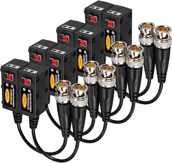 VIMVIP 1080P AHD/HD-CVI/TVI/CVBS Passive HD Video Balun Transmitter 4 Pairs (UTP Up to 350M-600M)