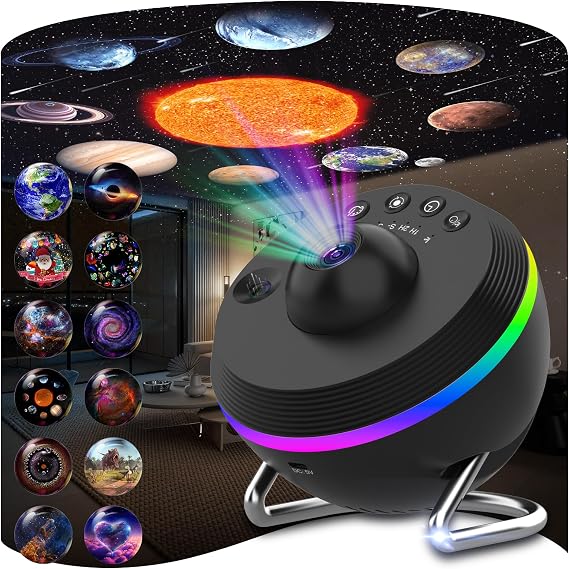 Galaxy Projector, 13 in 1 HD Planetarium Galaxy Star Projector for Bedroom, Star Projector Galaxy Light with Meteor Effect and Timer for Kids, Ceiling, Gift