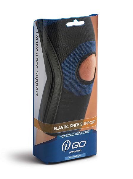 iGO Elastic Knee Support, Black, Medium