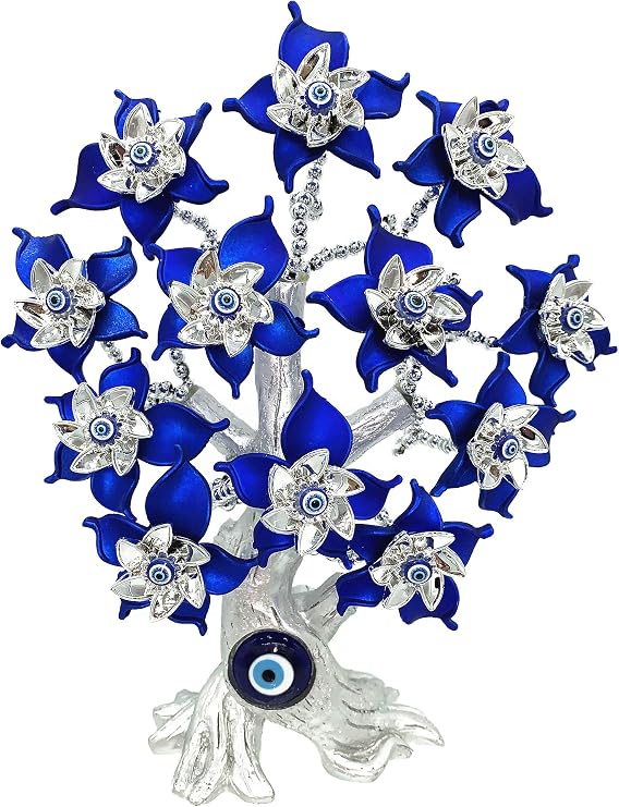 Betterdecor Blue Evil Eye Turkish Nazar Money Fortune Lucky Tree Design Protection Gift Home Decor for All Purpose