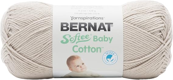 Bernat Softee Baby Cotton, Acrylic, Feather Gray, 120g