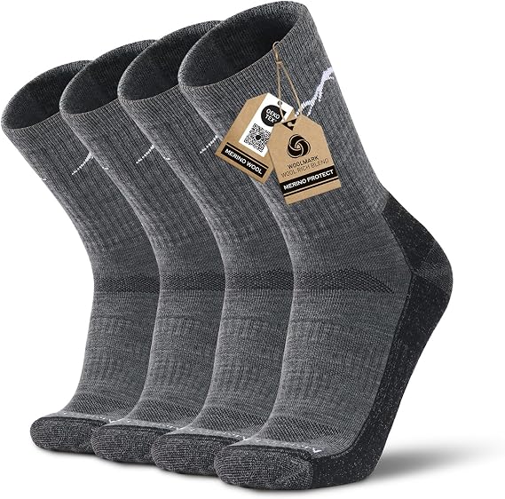 Merino Protect Merino Wool Socks for Women and Men Winter Hiking Hunting Cycling Boot Socks Soft Cushion Warm Casual Thermal