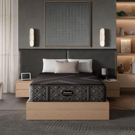Beautyrest Black Series Two Plush 13.5" Hybrid King Mattress | CertiPUR-US certified, 100-Night Trial, Made in the USA with global components, cooling tech