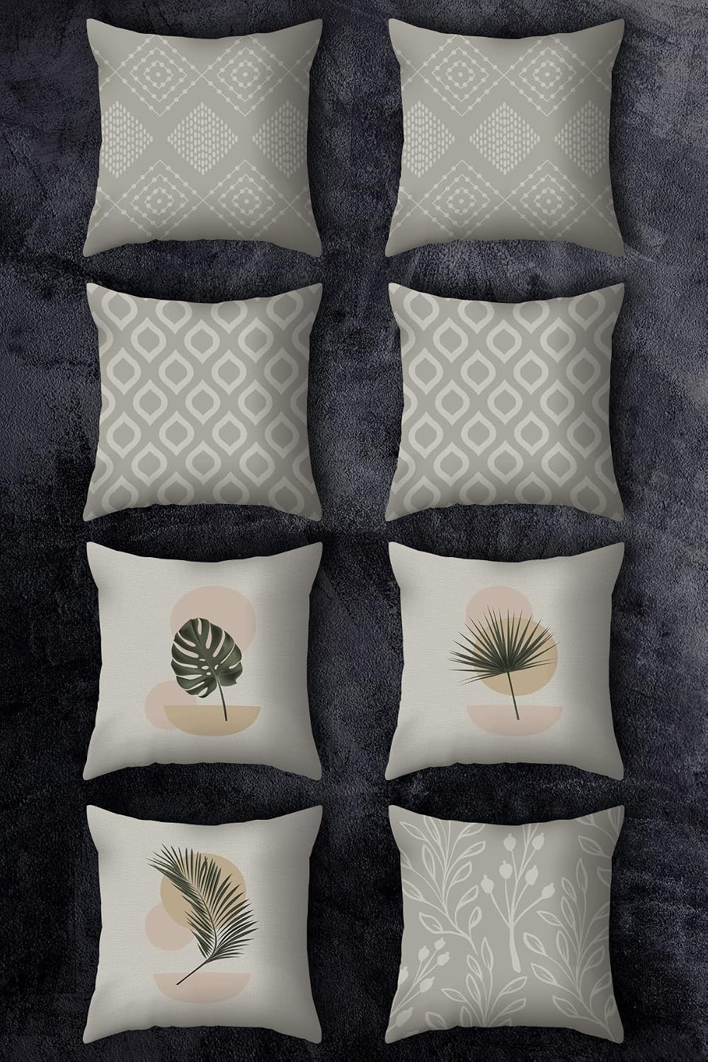 EMNASA Double Side Printed 43x43 Throw Pillow Case 8-Piece Set Combination